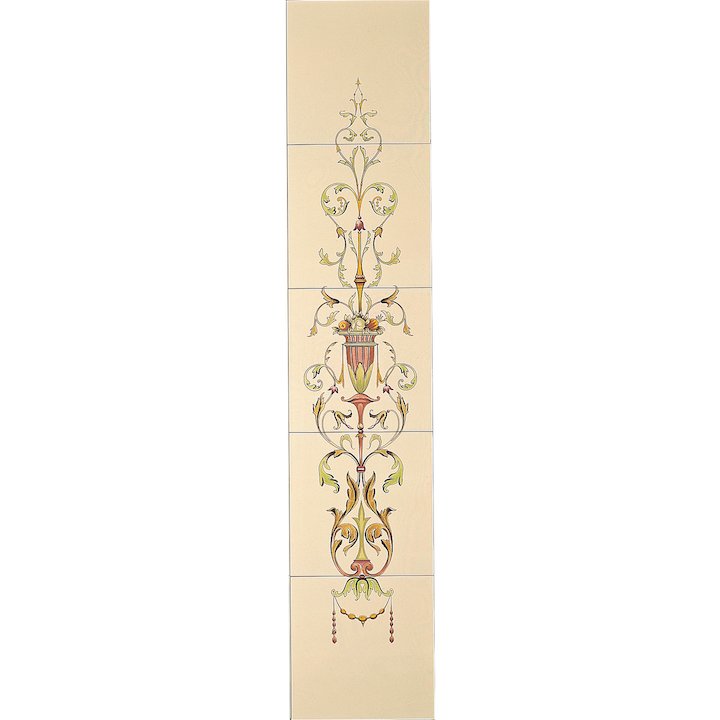 Stovax Urn Cascade Ceramic Fireplace Tile Set (5) - Cream