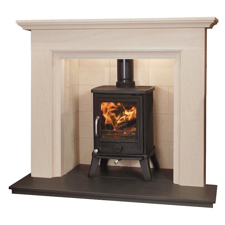 Newman Alcudia 54 Limestone Fireplace Stove Package Wood