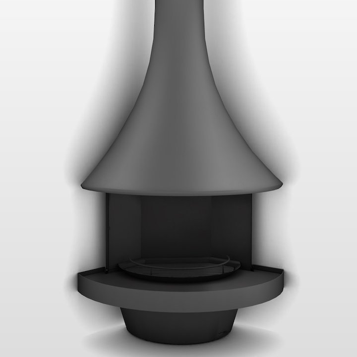 JC Bordelet Eva 992 Corner Open Fireplace - Anthracite Grey