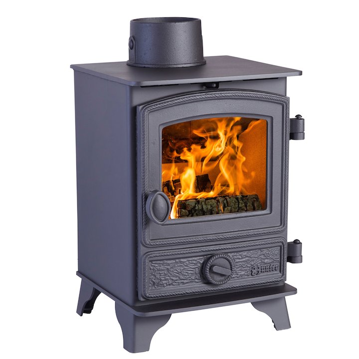 Hunter Hawk 3 Wood Stove Black Rope Effect Door - Black