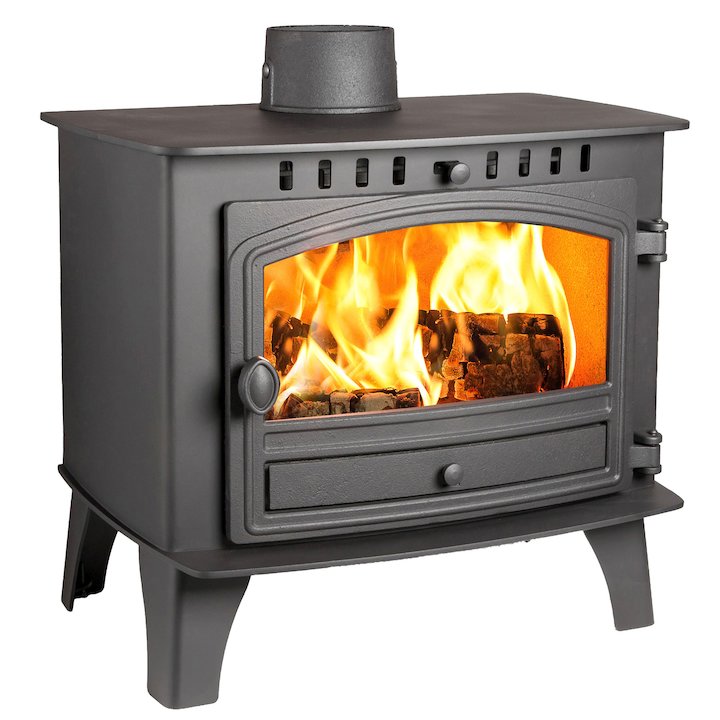 Hunter Herald 14 Wood Stove Black Single Door - Black