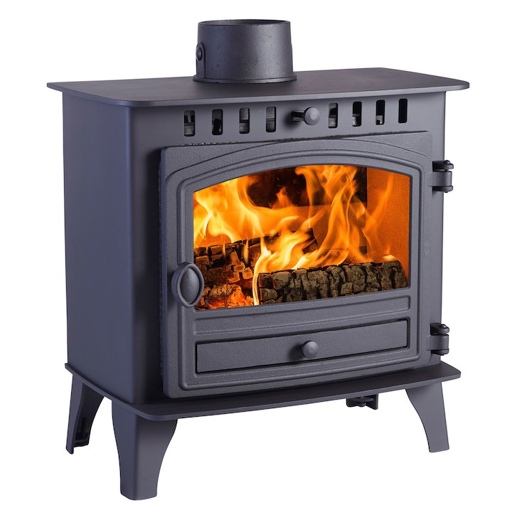 Hunter Herald 5 Slimline Wood Stove Black Single Door - Black