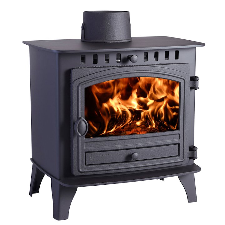 Hunter Herald 6 Wood Stove Black Single Door - Black