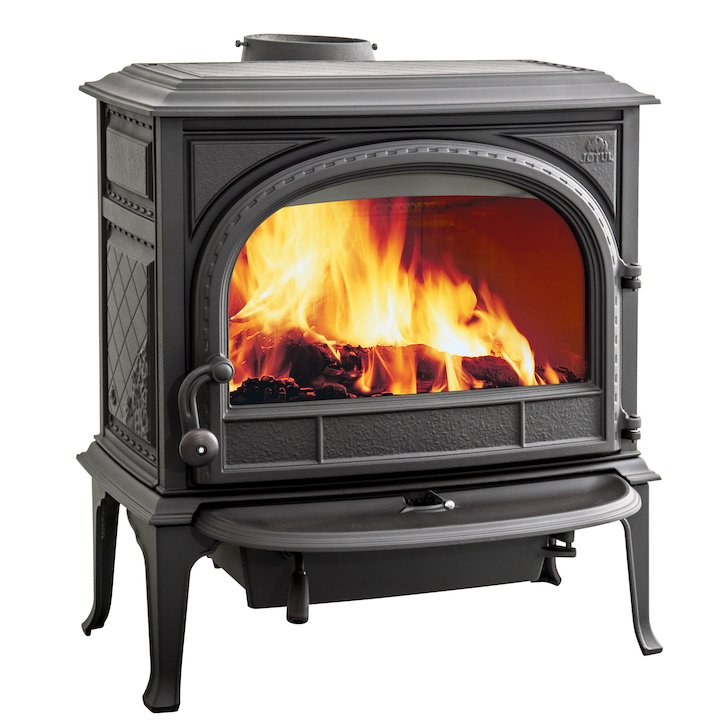 Jotul F400 Wood Stove Black Clear Glass Door - Black