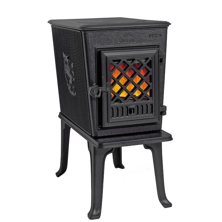 Jotul F602 Wood Stove Black Tracery Glass Door - Black