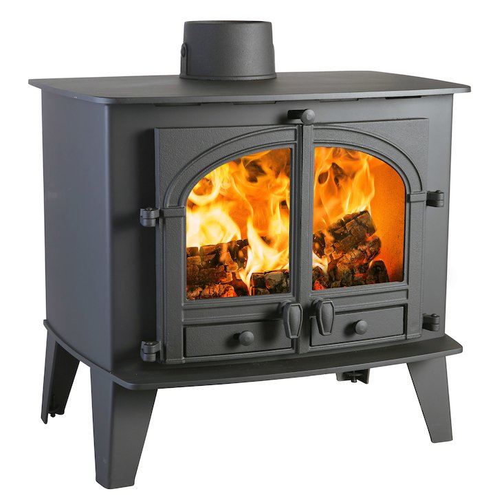 Parkray Consort 15 Wood Stove Black Double Doors - Black