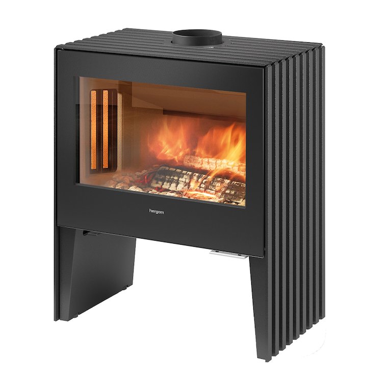 Hergom Glance Wide Wood Stove - Black