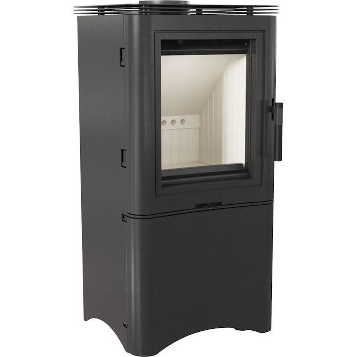Kratki Koza K5 Logstore Wood Stove Black Logstore with Door - Black