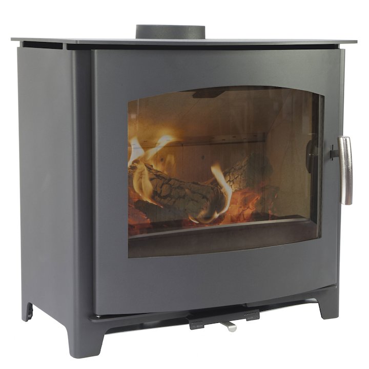 Mendip Churchill 10 Wood Stove Black Radiant Sides - Black