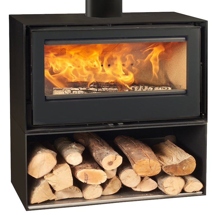 Rocal Habit 100 Logstore Wood Stove - Black