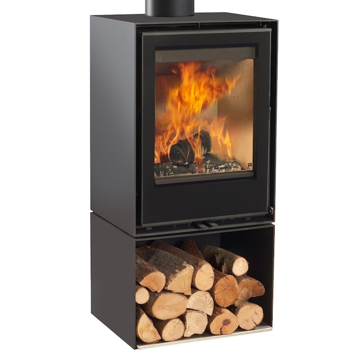 Rocal Habit 50V Logstore Wood Stove - Black