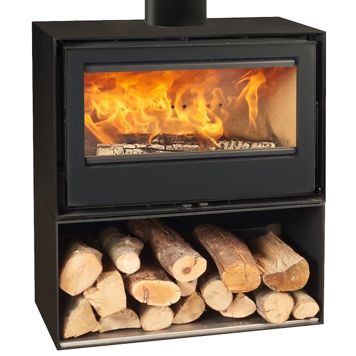 Rocal Habit 80 Logstore Wood Stove - Black