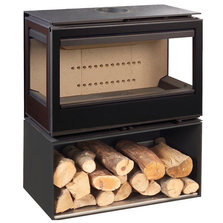Rocal Habit 93 TC Logstore Wood Stove - Black