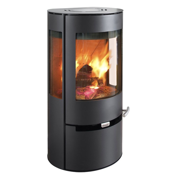 Aduro 9 Wood Stove Black Side Glass Windows - Black