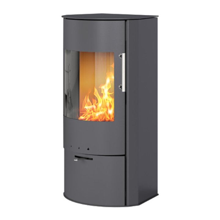 Rais Rina Wood Stove Platinum Metal Framed Door - Platinum