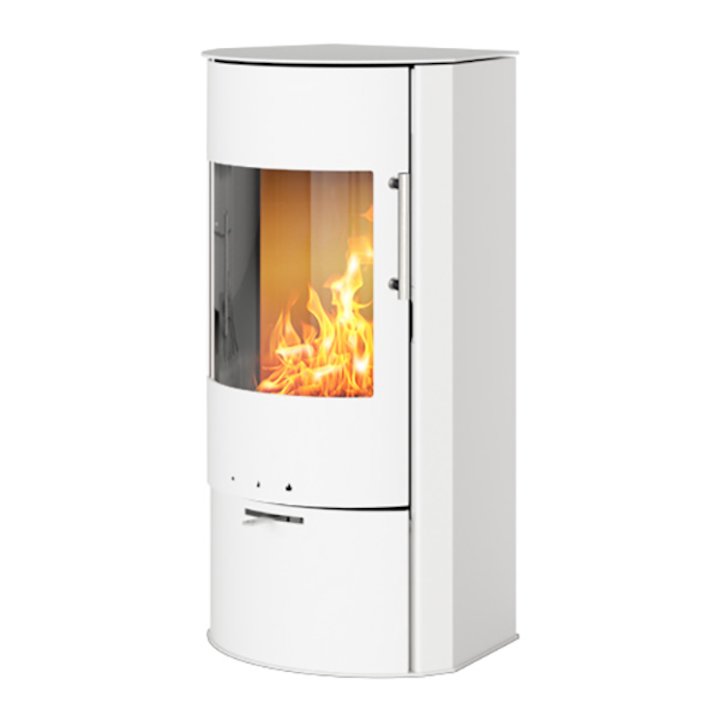 Rais Rina Wood Stove White Metal Framed Door - White