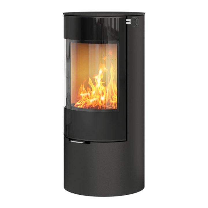 Rais Viva 100L Wood Stove Black Black Glass Framed Door Solid Sides - Black