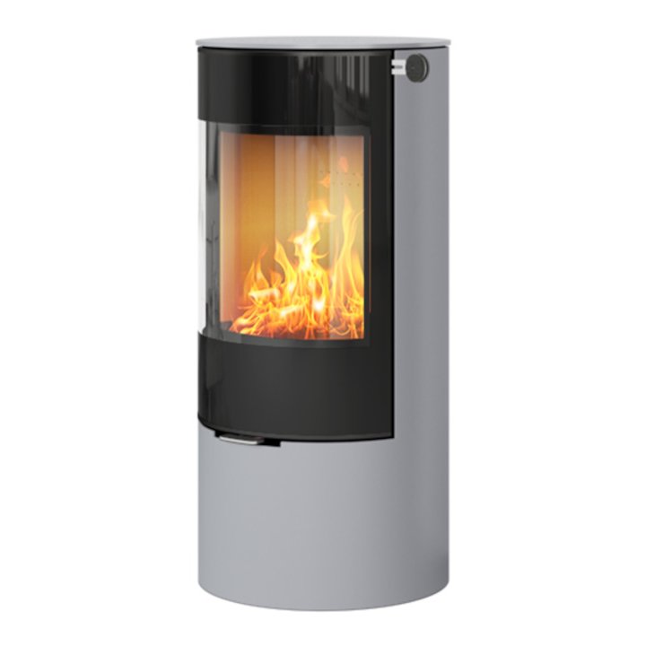 Rais Viva 100L Wood Stove Silver Black Glass Framed Door Solid Sides - Silver Filigree