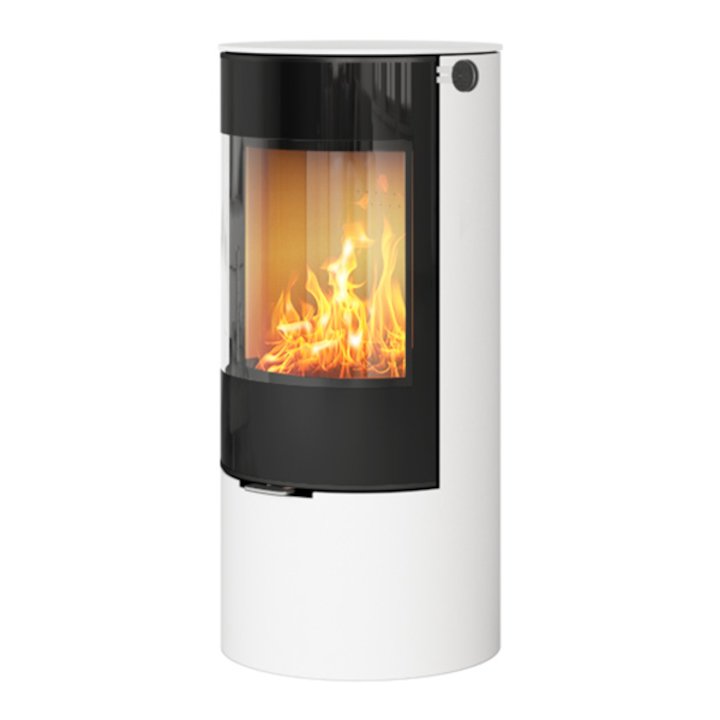 Rais Viva 100L Wood Stove White Black Glass Framed Door Solid Sides - White