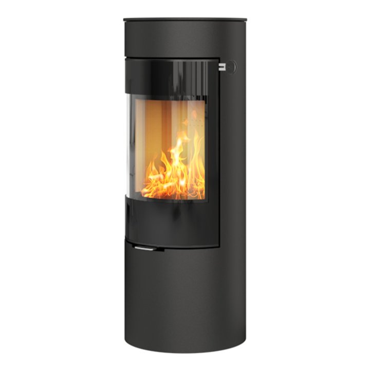 Rais Viva 120L Wood Stove Black Black Glass Framed Door Solid Sides - Black
