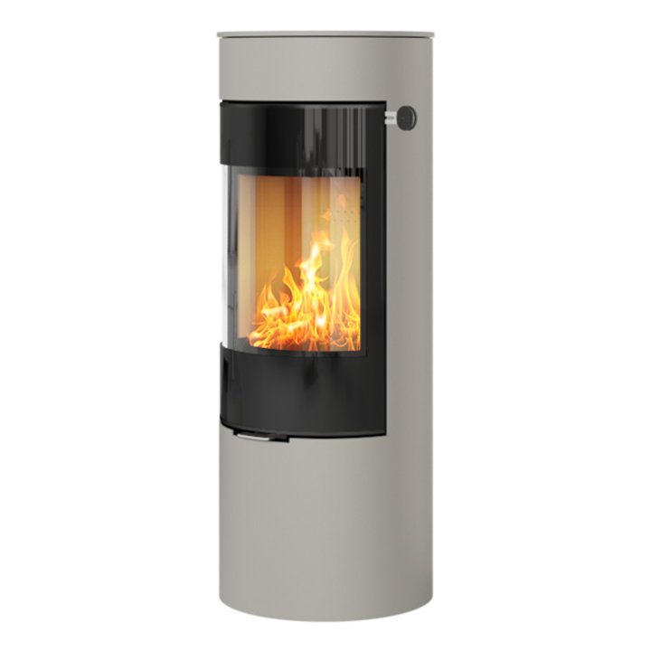 Rais Viva 120L Wood Stove Nickel Black Glass Framed Door Solid Sides - Nickel