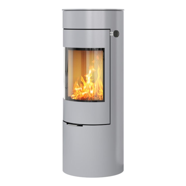 Rais Viva 120L Wood Stove Silver Metal Framed Door Solid Sides - Silver Filigree