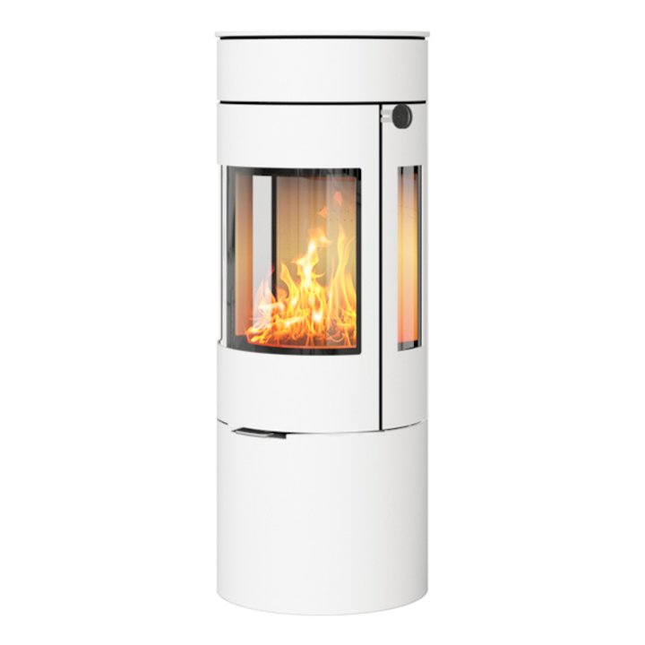 Rais Viva 120L Wood Stove White Metal Framed Door Side Glass Windows - White