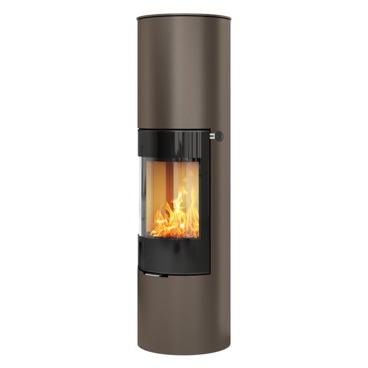 Rais Viva 160L Wood Stove Mocha Black Glass Framed Door Solid Sides - Mocha