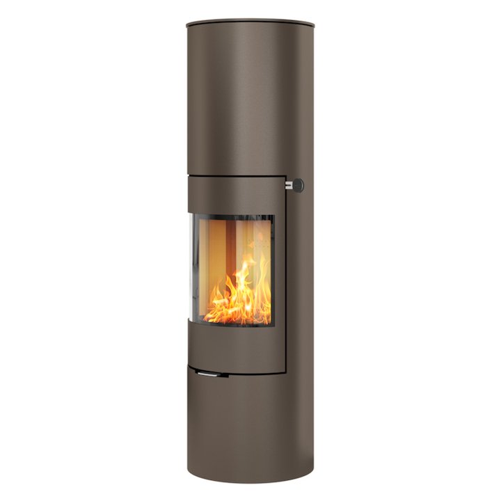 Rais Viva 160L Wood Stove Mocha Metal Framed Door Solid Sides - Mocha