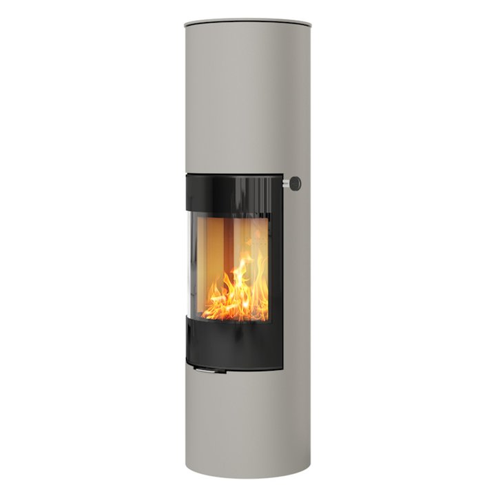 Rais Viva 160L Wood Stove Nickel Black Glass Framed Door Solid Sides - Nickel