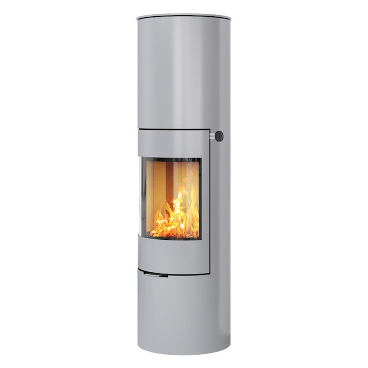 Rais Viva 160L Wood Stove Silver Metal Framed Door Solid Sides - Silver Filigree
