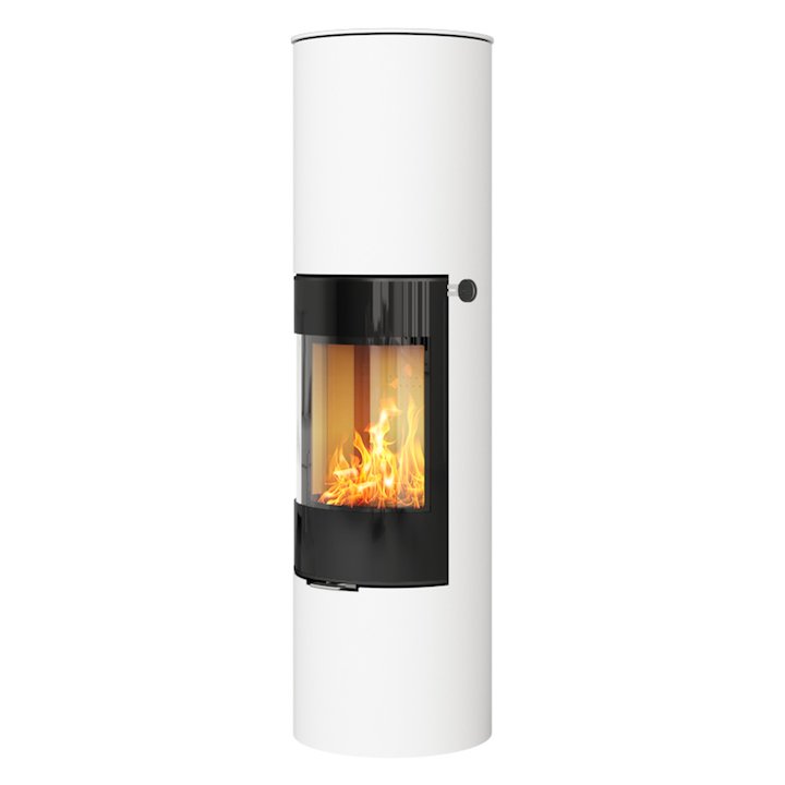 Rais Viva 160L Wood Stove White Black Glass Framed Door Solid Sides - White