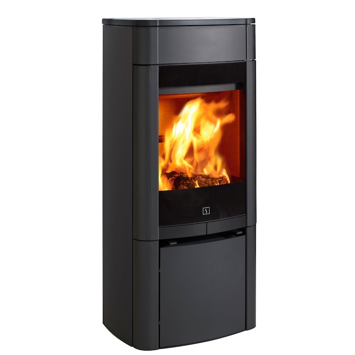 Scan 65 Wood Stove Black Solid Sides - Black