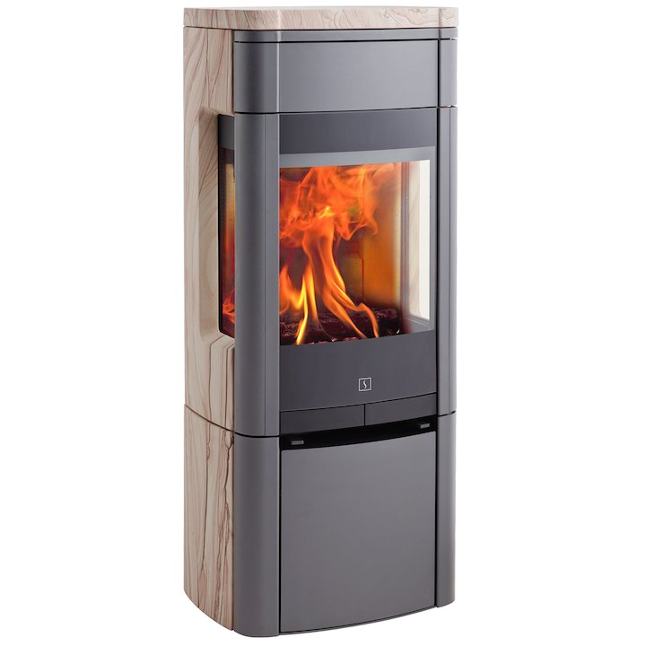 Scan 65 Wood Stove Grey/Sandstone Side Glass Windows - Grey / Sandstone