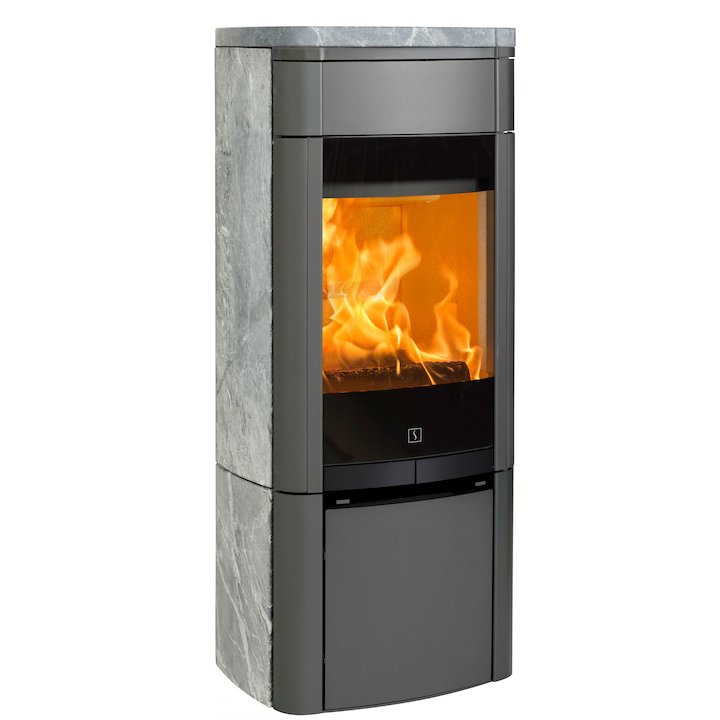Scan 65 Wood Stove Grey/Soapstone Solid Sides - Grey / Soapstone