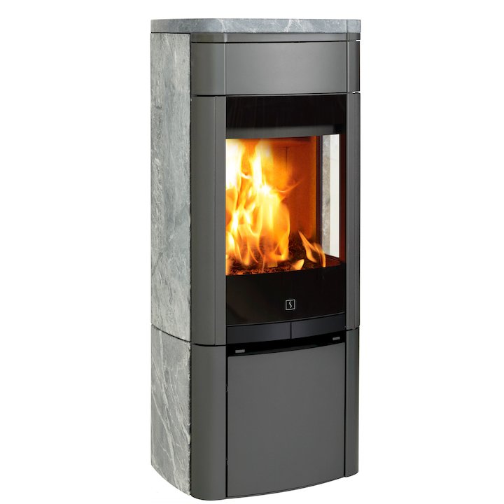 Scan 65 Wood Stove Grey/Soapstone Side Glass Windows - Grey / Soapstone