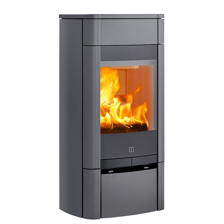 Scan 65 Low Wood Stove Grey Solid Sides - Grey