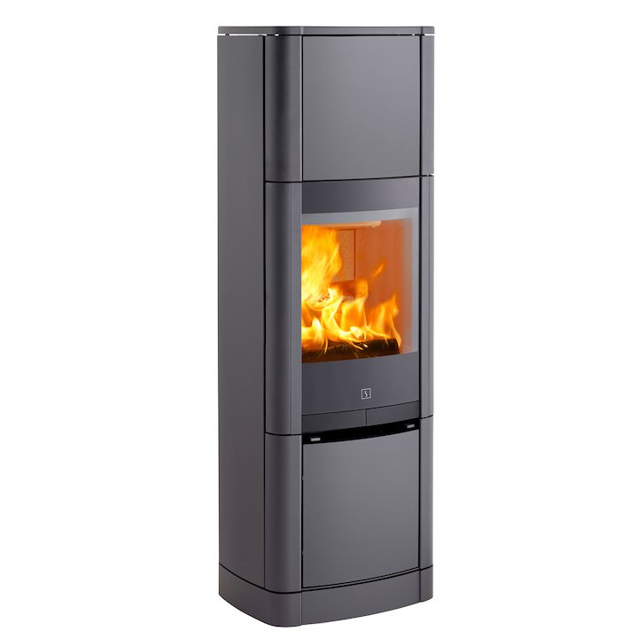 Scan 65 High Top Wood Stove Grey Solid Sides - Grey