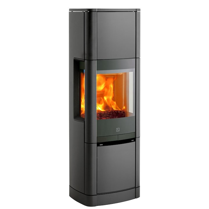 Scan 65 High Top Wood Stove Grey Side Glass Windows - Grey