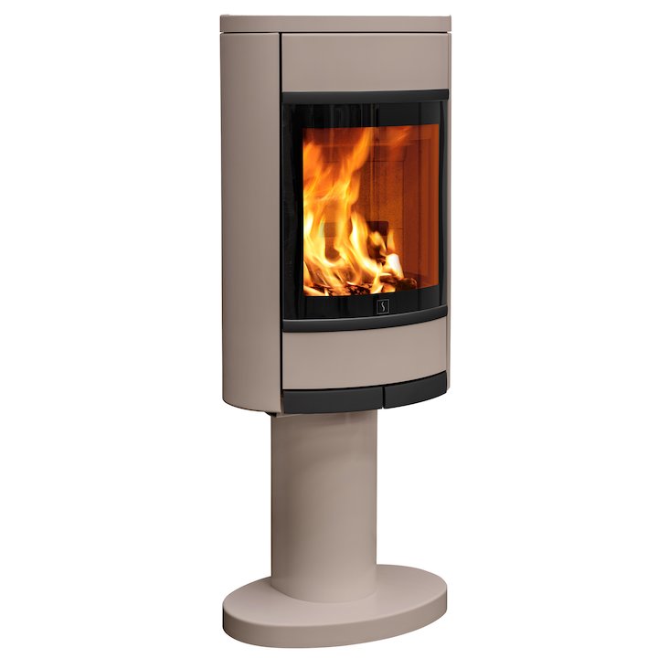 Scan 68 Pedestal Wood Stove Champagne Solid Sides Black Trim - Champagne