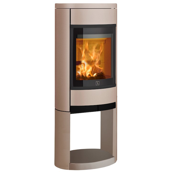 Scan 68 Logstore Wood Stove Champagne Solid Sides Black Trim - Champagne