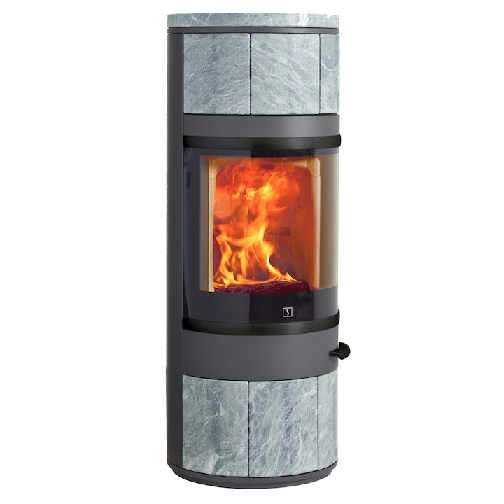 Scan 83 Wood Stove Grey/Soapstone Black Trim - Grey / Soapstone