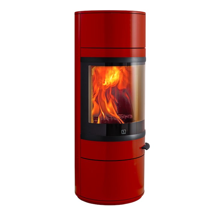 Scan 83 Wood Stove Red Black Trim - Red