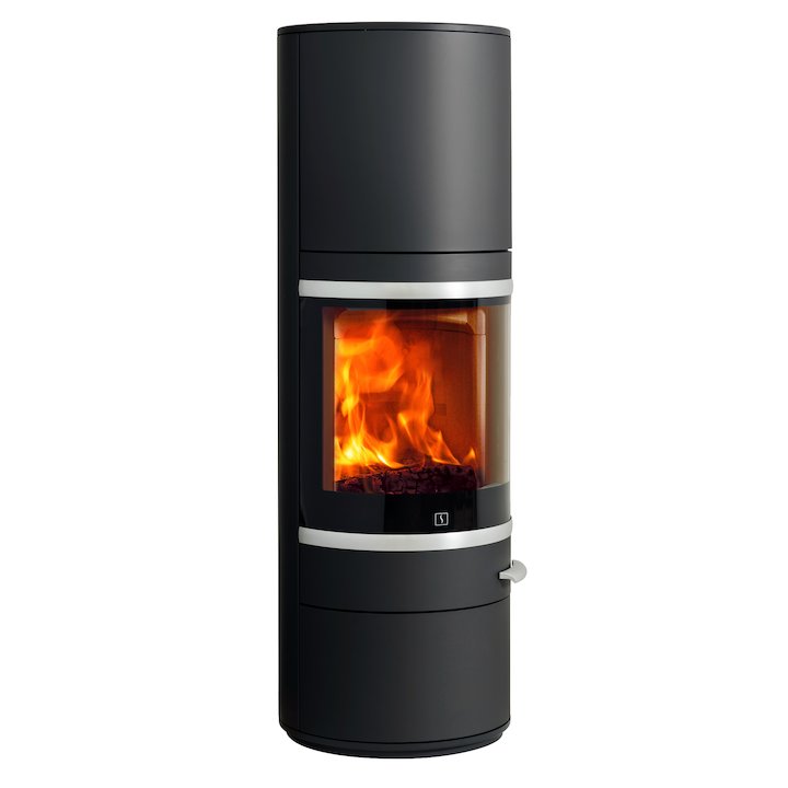 Scan 83 Maxi Wood Stove Black Silver Trim - Black
