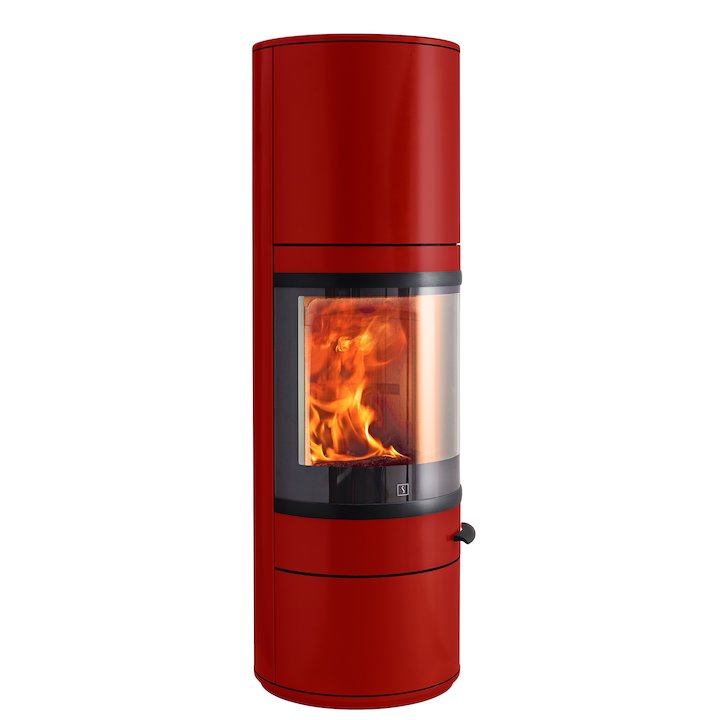 Scan 83 Maxi Wood Stove Red Black Trim - Red