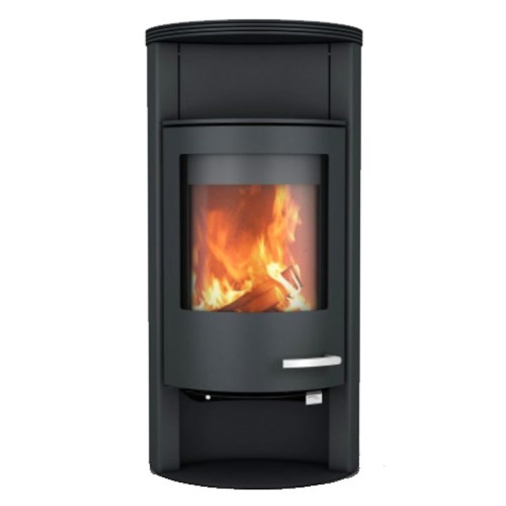 Skantherm Beo Wood Stove Black Round Top - Black