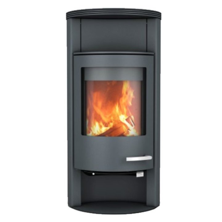 Skantherm Beo Wood Stove Grey Round Top Fireplace Products