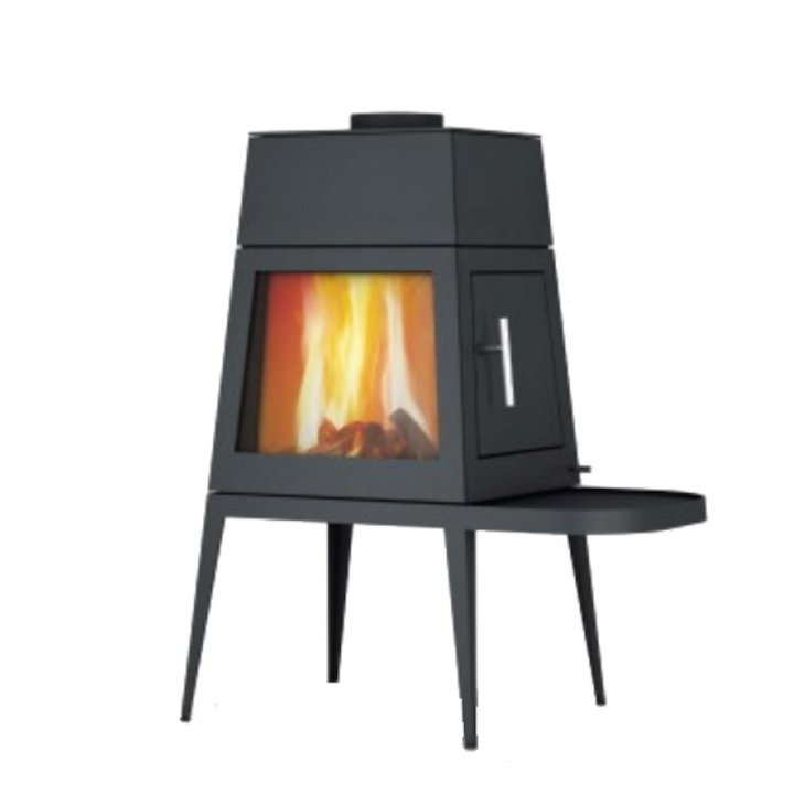 Skantherm Shaker Short Wood Stove Black Right Hinged Door - Black