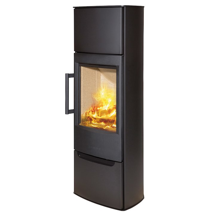 Wiking Miro Tall Wood Stove Black Solid Sides - Black