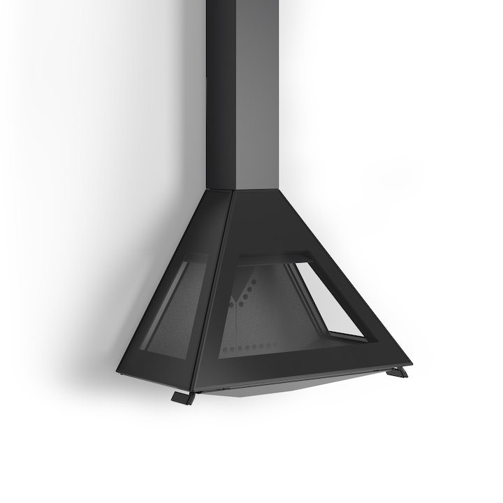 Rocal D10 Wall Mounted Wood Stove - Black
